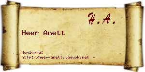 Heer Anett névjegykártya